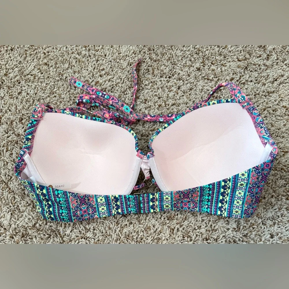Shade & Shore Colorful Patterned Bikini Top size 38D